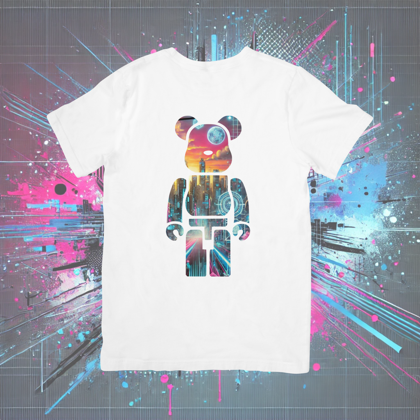 Cyberpunk Cityscape Bear