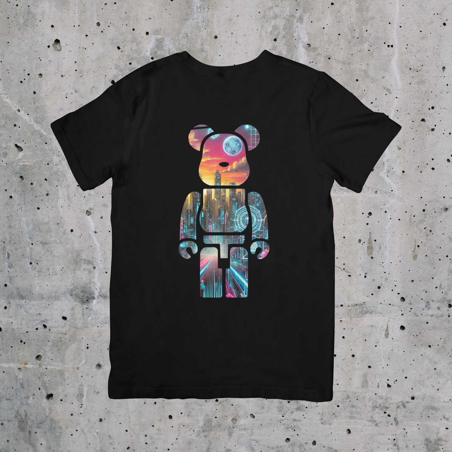 Cyberpunk Cityscape Bear